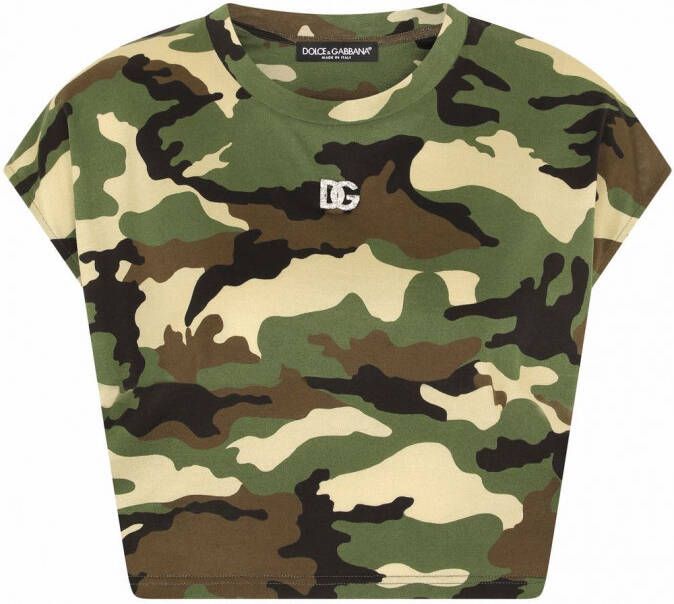 Dolce & Gabbana T-shirt met camouflageprint Groen