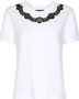 Dolce & Gabbana T-shirt met kant en DG-logo Wit - Thumbnail 1