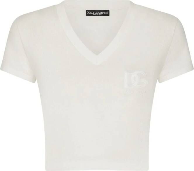 Dolce & Gabbana T-shirt met geborduurd logo Wit