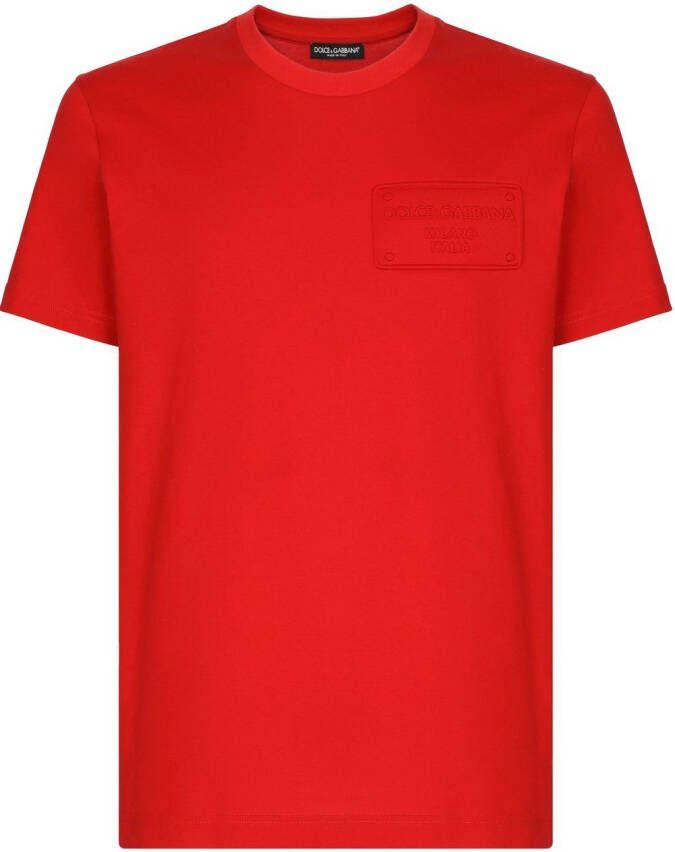 Dolce & Gabbana T-shirt met logo-applicatie Rood