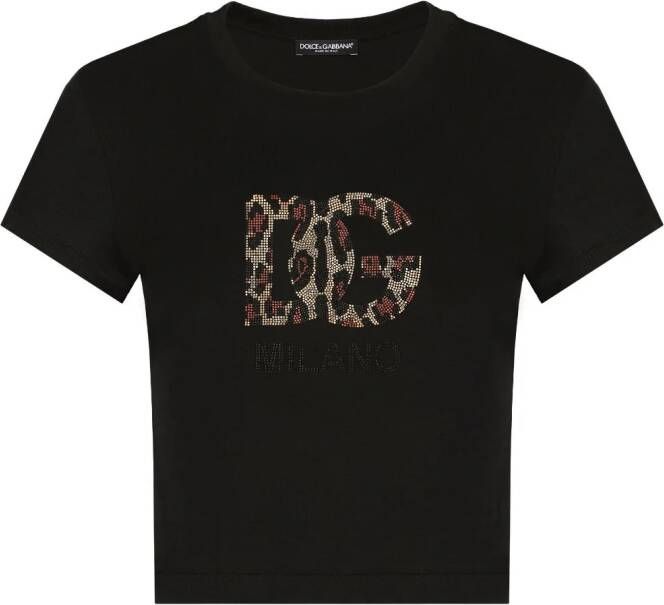 Dolce & Gabbana T-shirt met logo applicatie Zwart