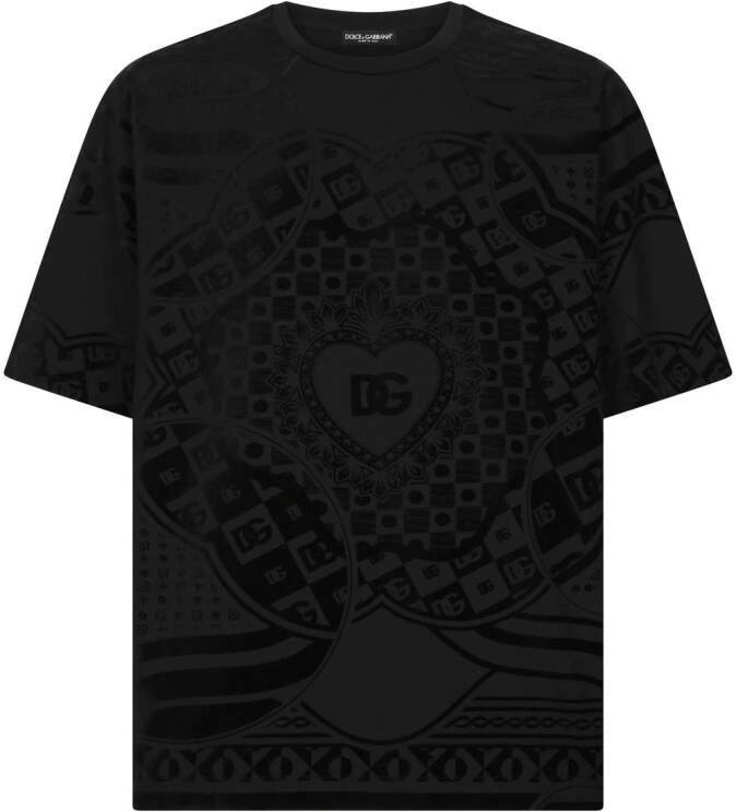 Dolce & Gabbana T-shirt met logo jacquard Zwart