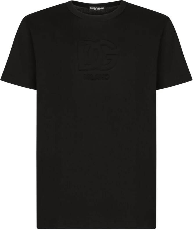 Dolce & Gabbana T-shirt met logo-reliëf Zwart