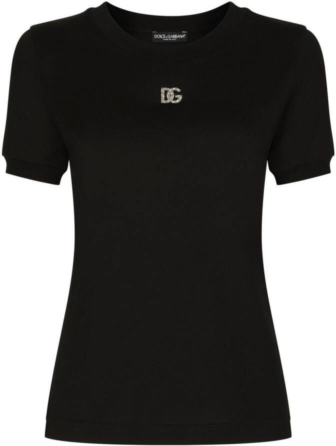 Dolce & Gabbana T-shirt verfraaid met kristallen Zwart