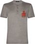 Dolce & Gabbana Zijden T-shirt met patch Grijs - Thumbnail 1