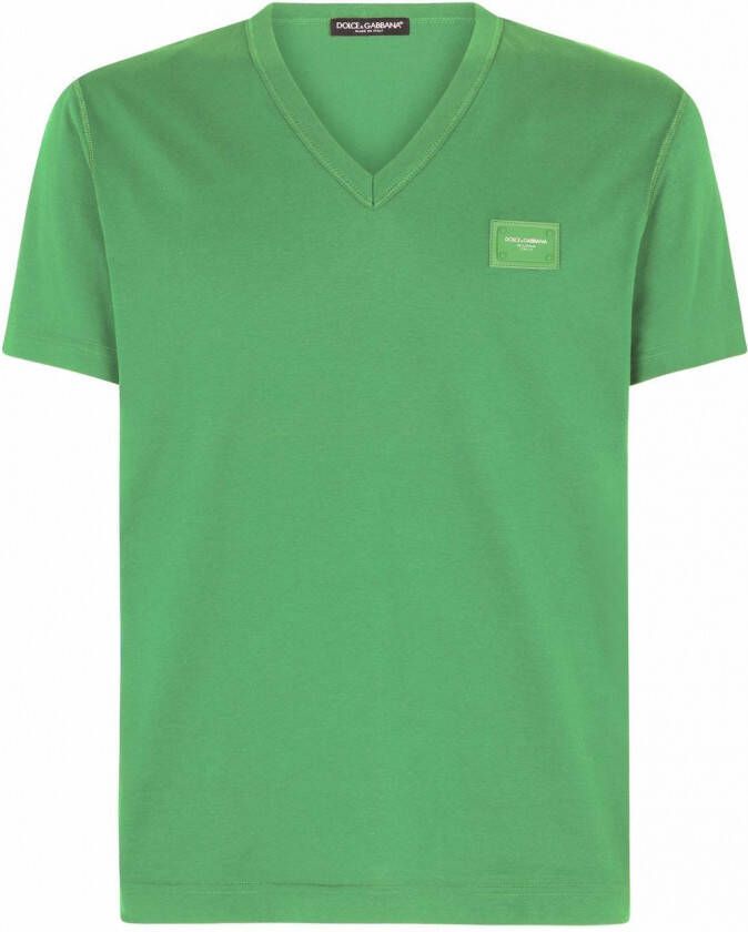 Dolce & Gabbana T-shirt met logopatch Groen