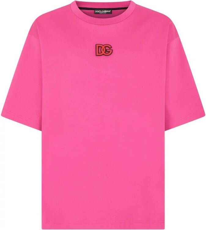 Dolce & Gabbana T-shirt met logopatch Roze