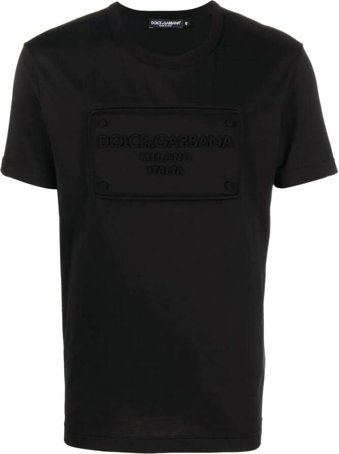 Dolce & Gabbana Katoenen T-shirt met logo-reliëf Zwart