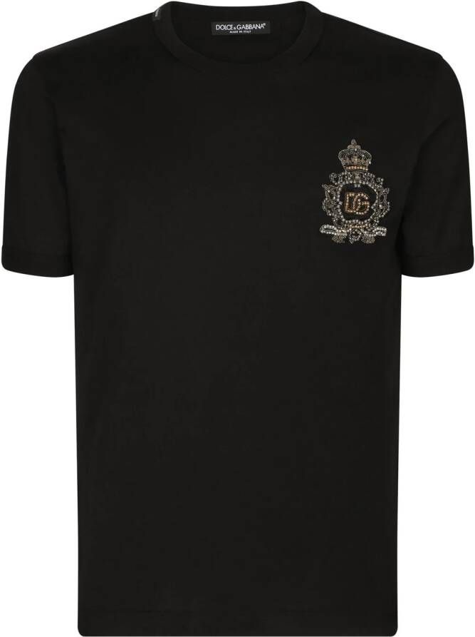 Dolce & Gabbana Katoenen T-shirt met patch Zwart