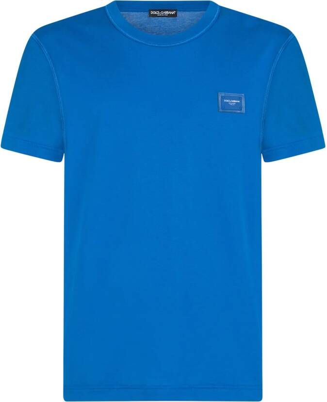 Dolce & Gabbana T-shirt met logoplakkaat Blauw