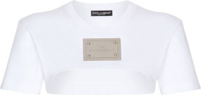 Dolce & Gabbana x KIM DOLCE&GABBANA T-shirt met logoplakkaat Wit