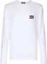 Dolce & Gabbana T-shirt met lange mouwen en logo label Wit - Thumbnail 1