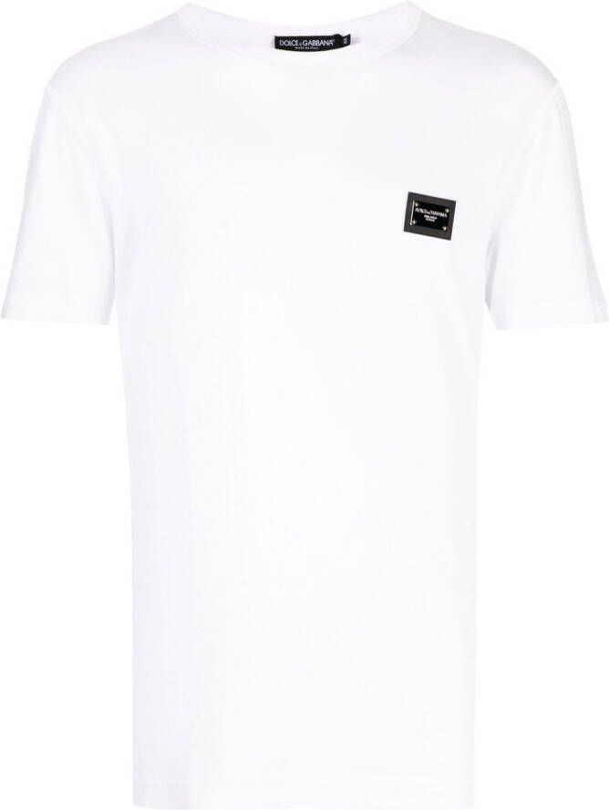 Dolce & Gabbana T-shirt met logoplakkaat Wit