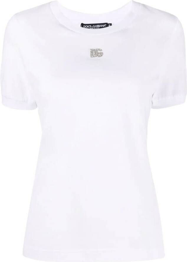 Dolce & Gabbana T-shirt met logoplakkaat Wit