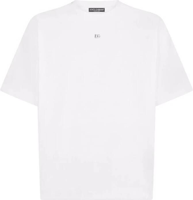 Dolce & Gabbana T-shirt met logoplakkaat Wit