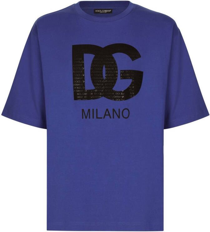 Dolce & Gabbana T-shirt met logoprint Blauw
