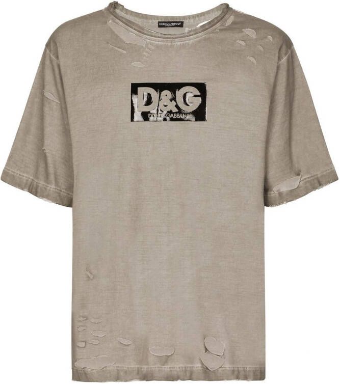 Dolce & Gabbana T-shirt met logoprint Grijs