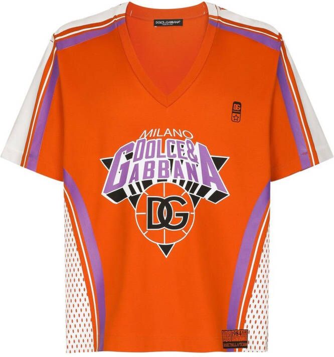 Dolce & Gabbana T-shirt met logoprint Oranje