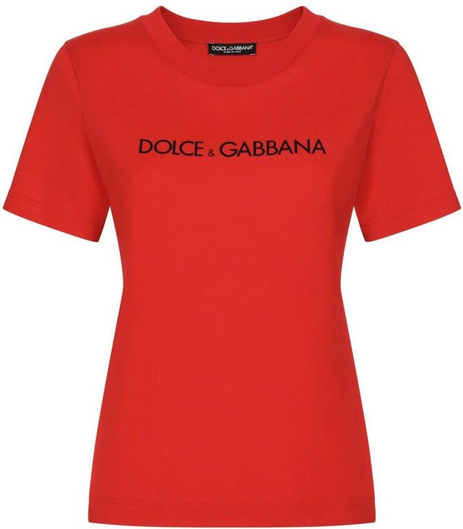 Dolce & Gabbana T-shirt met logoprint Rood