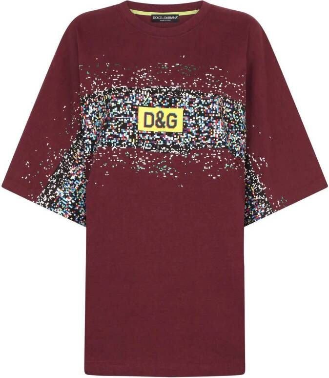 Dolce & Gabbana T-shirt met logoprint Rood