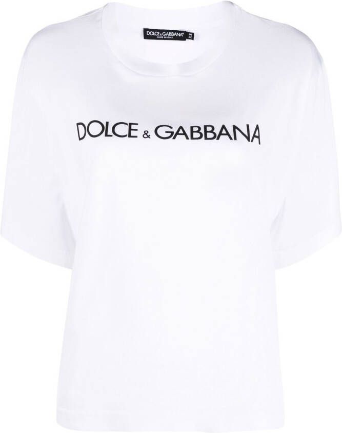 Dolce & Gabbana T-shirt met logoprint Wit