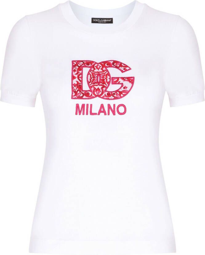 Dolce & Gabbana T-shirt met logoprint Wit