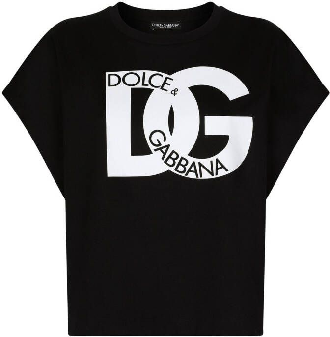 Dolce & Gabbana T-shirt met logoprint Zwart