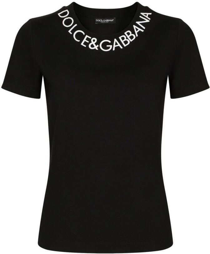 Dolce & Gabbana T-shirt met borduurwerk Zwart