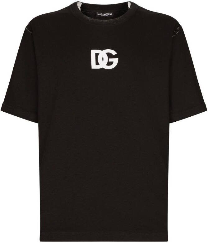 Dolce & Gabbana T-shirt met logoprint Zwart