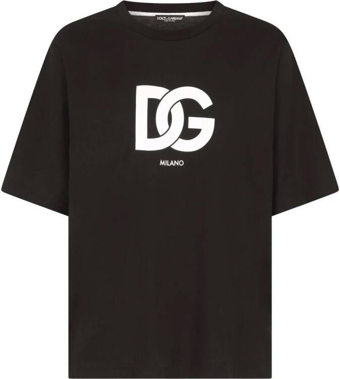 Dolce & Gabbana T-shirt met logoprint Zwart