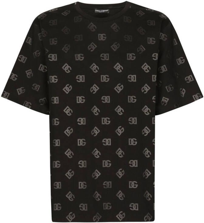 Dolce & Gabbana T-shirt met monogramprint Zwart