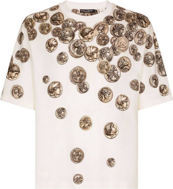 Dolce & Gabbana T-shirt met print Beige
