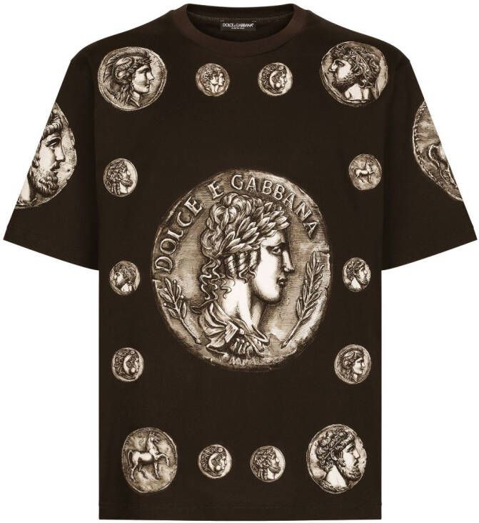 Dolce & Gabbana T-shirt met print Bruin