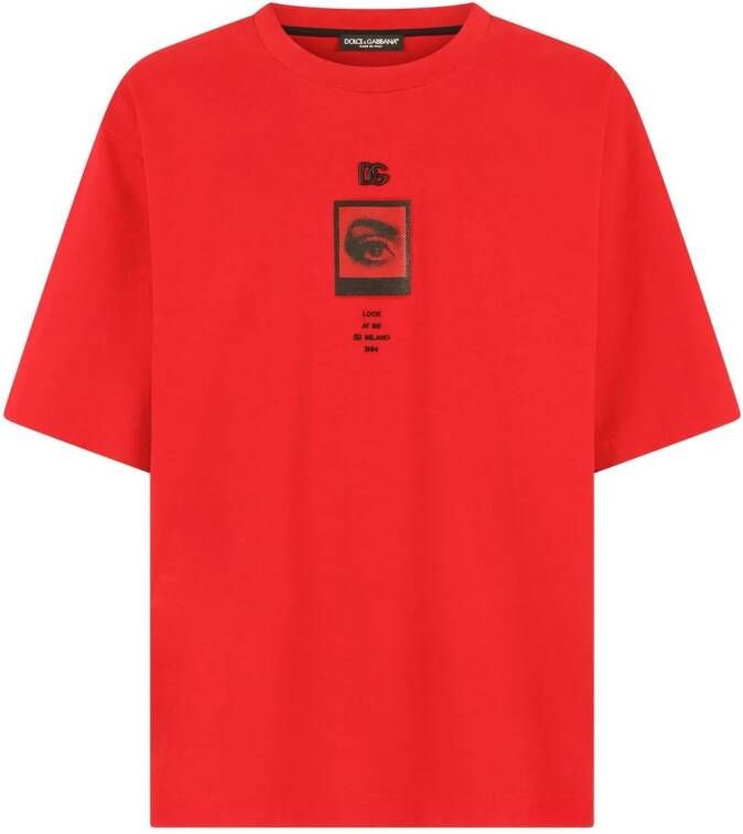 Dolce & Gabbana T-shirt met print Rood