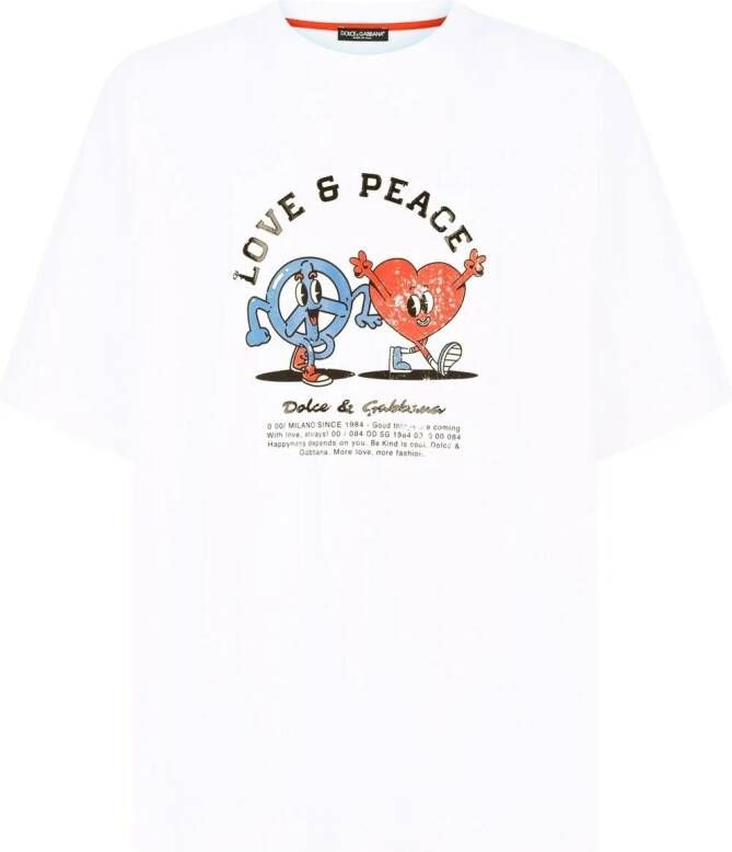 Dolce & Gabbana T-shirt met print Wit