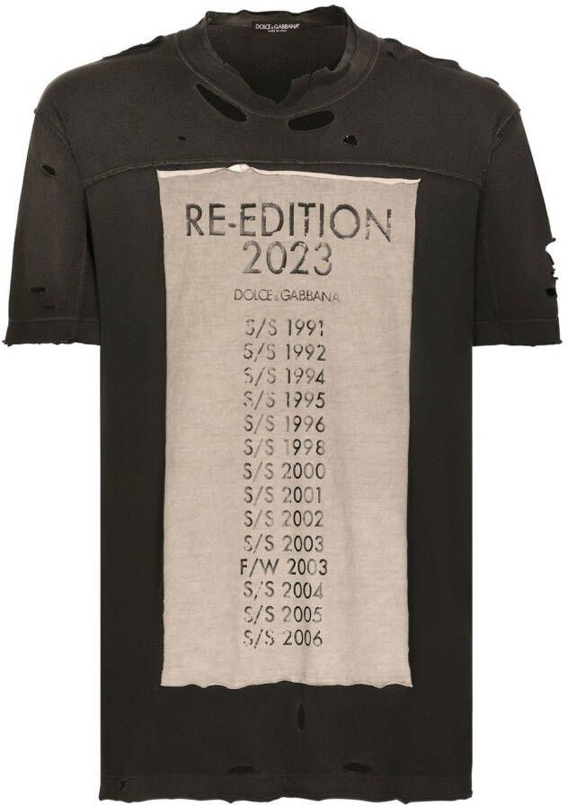 Dolce & Gabbana T-shirt met print Zwart
