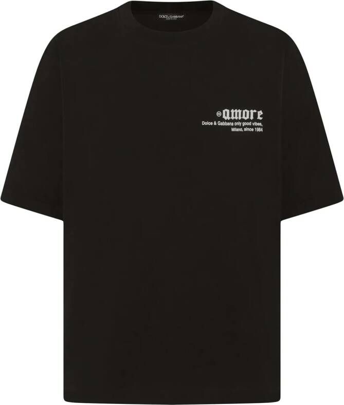 Dolce & Gabbana T-shirt met print Zwart
