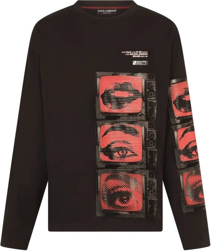 Dolce & Gabbana T-shirt met print Zwart