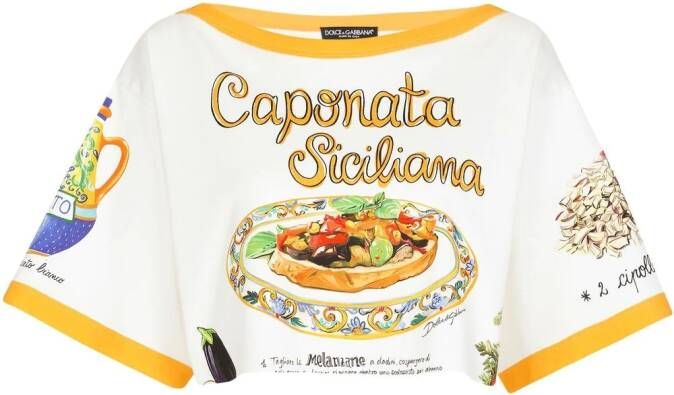 Dolce & Gabbana T-shirt met tekst Geel