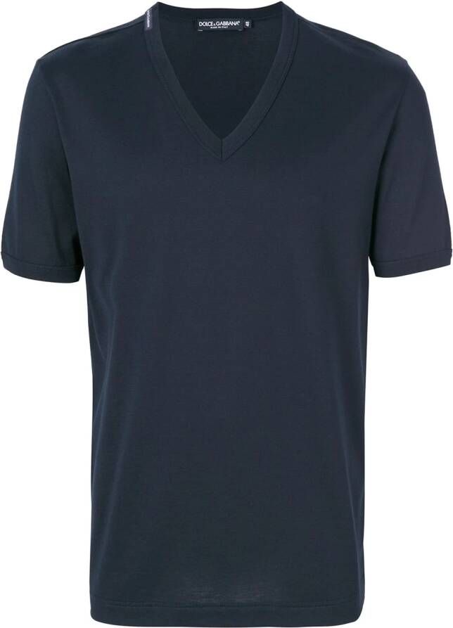 Dolce & Gabbana t-shirt met v-hals Blauw