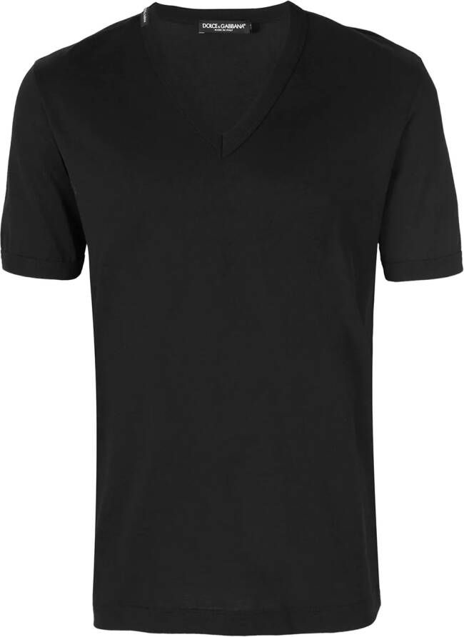 Dolce & Gabbana t-shirt met v-hals Zwart