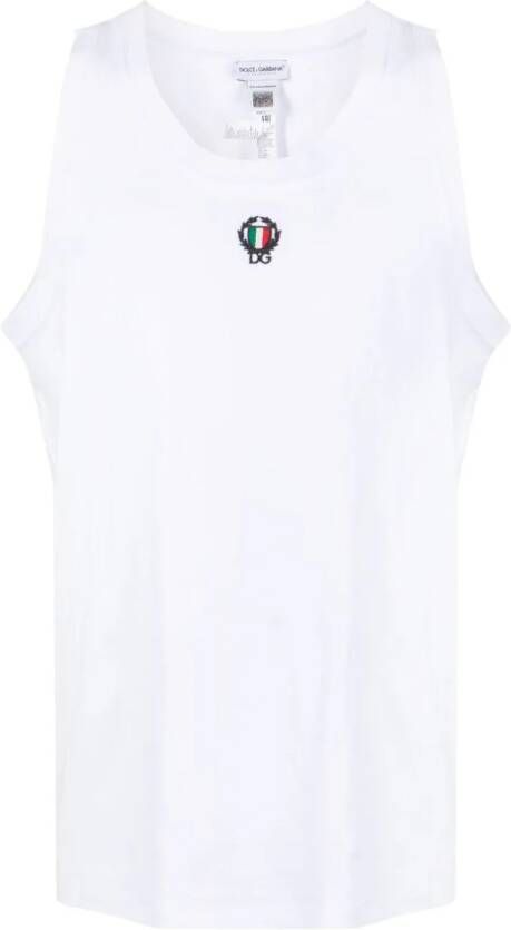 Dolce & Gabbana Tanktop met geborduurd logo Wit