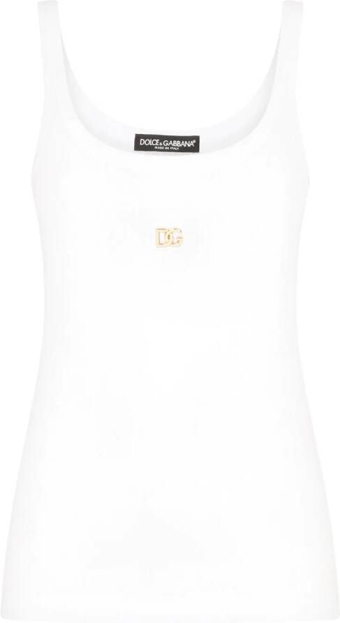 Dolce & Gabbana Tanktop met logoplakkaat Wit