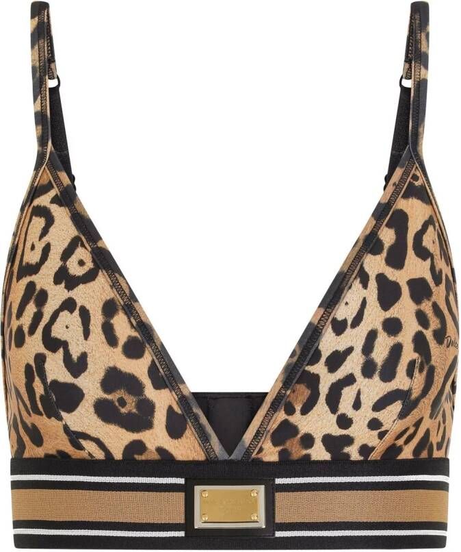 Dolce & Gabbana Bralettetop met luipaardprint Bruin