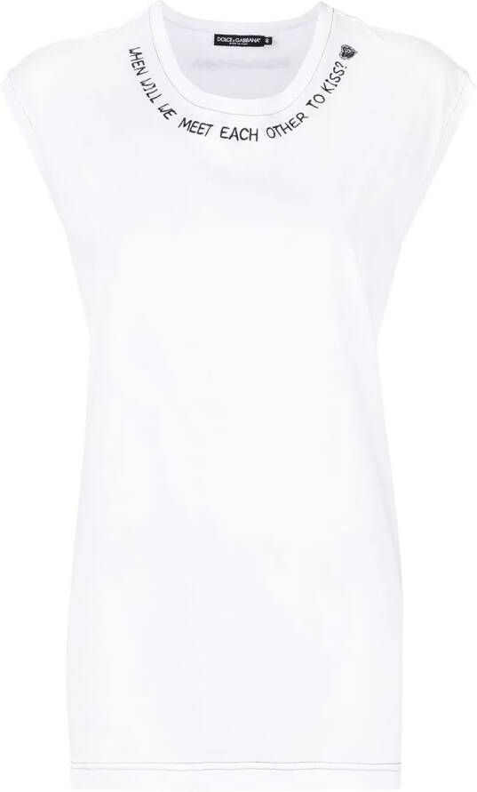 Dolce & Gabbana Tanktop met tekst Wit