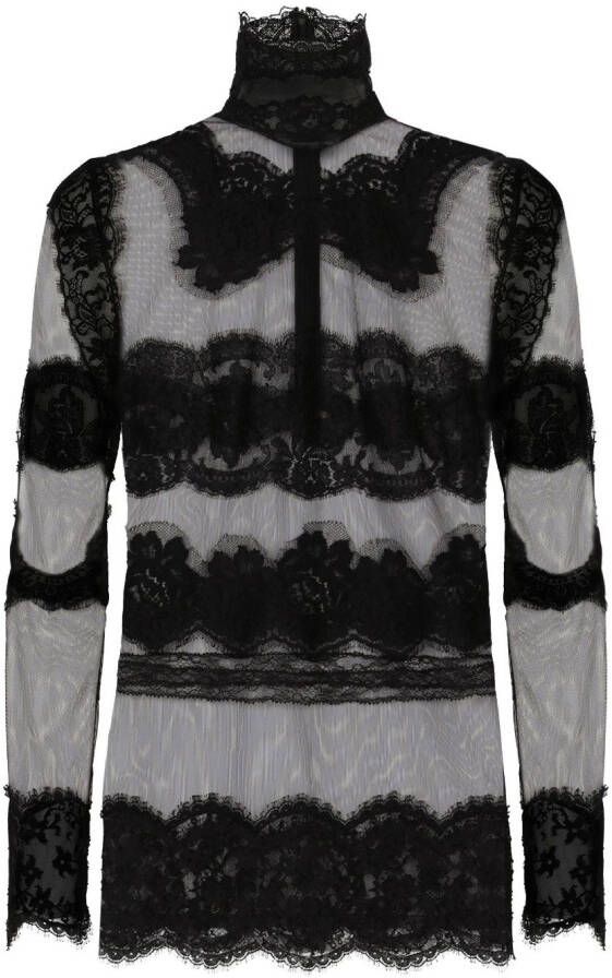 Dolce & Gabbana Top met kant Zwart