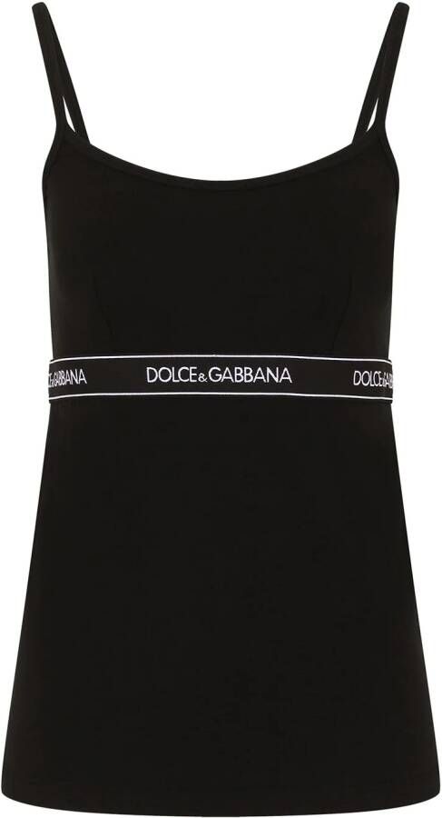 Dolce & Gabbana Tanktop met logo tailleband Zwart