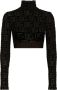Dolce & Gabbana Cropped top met DG-logo jacquard Zwart - Thumbnail 1