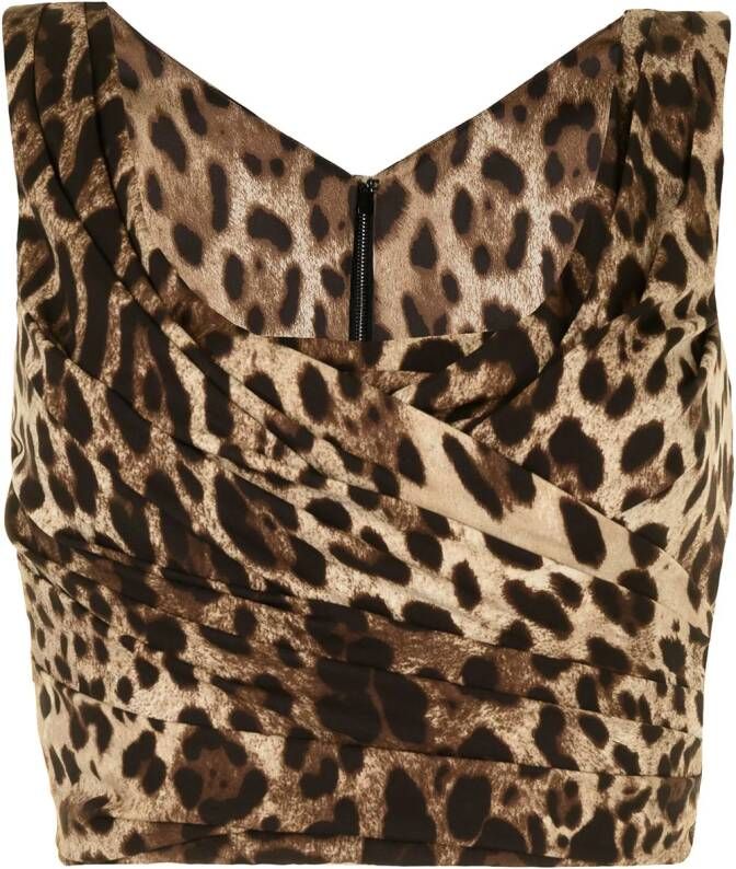 Dolce & Gabbana Top met luipaardprint Bruin