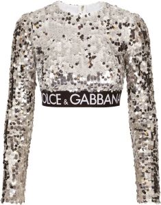 Dolce & Gabbana Top verfraaid met pailletten Zilver